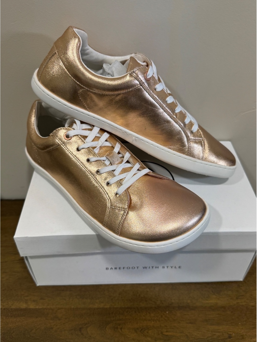 SHAPEN Feelin Uni Rose Gold BAREFOOT Tennis Shoes SZ 41 ZERO DROP WIDE TOE BOX